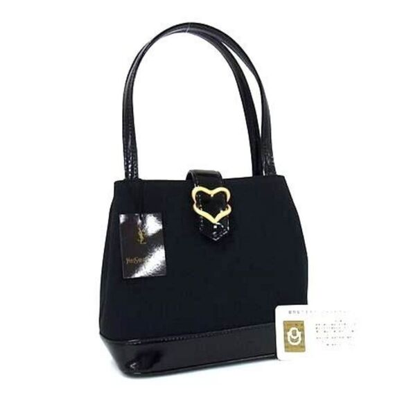 Yves Saint Laurent NEW Black Patent Leather & Gold Heart Vintage Handbag w/ COA - Picture 13 of 13